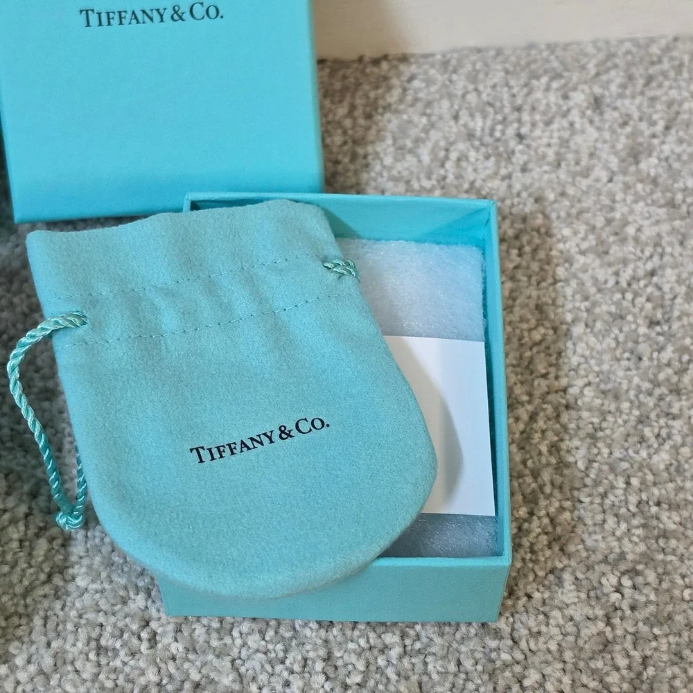 Tiffany & Co Blue Jewelry Box and Pouch Set of 2 Authentic Packaging